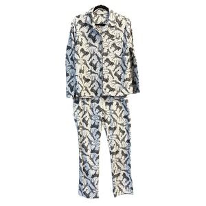 Urb Woman Lingerie African Animals ElasticWaistPajama Set 100% Cotton Size Large